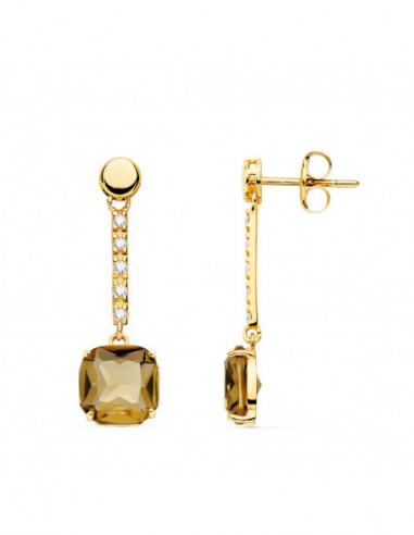 18K PENDIENTES ORO AMARILLO PIEDRA...