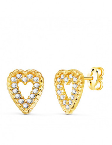 18K PENDIENTES ORO AMARILLO CORAZON...