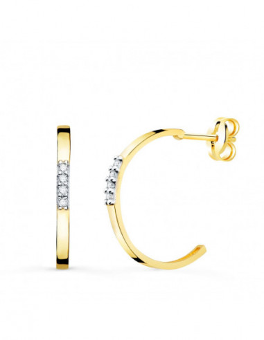 18K PENDIENTES AROS ABIERTOS ORO...