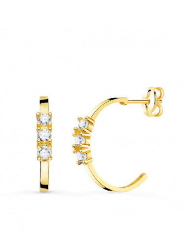 18K PENDIENTES AROS ABIERTOS ORO...