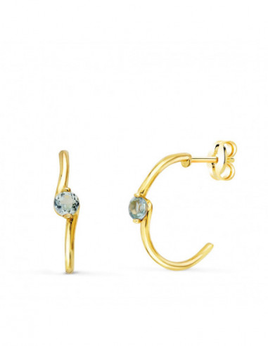 18K PENDIENTES ORO AMARILLO MEDIO ARO...