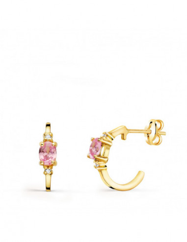 18K PENDIENTES ORO AMARILLO MEDIO ARO...