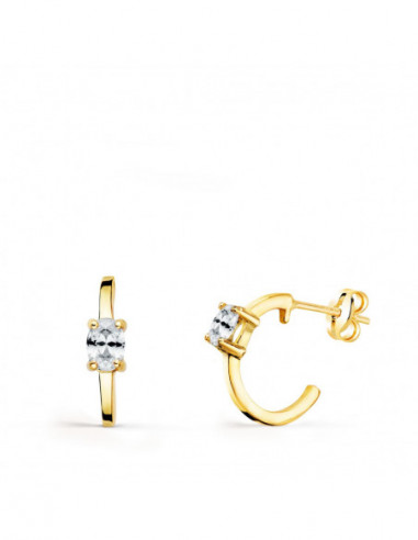 18K PENDIENTES ORO AMARILLO MEDIO ARO...