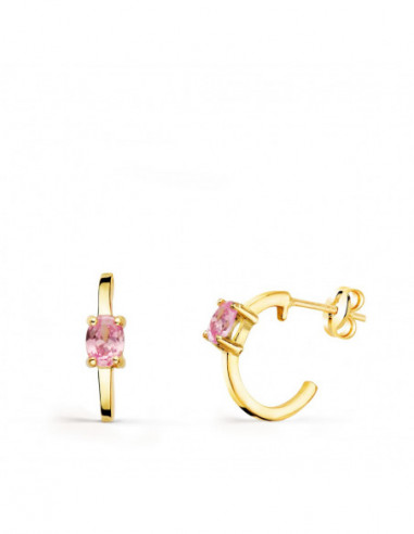 18K PENDIENTES ORO AMARILLO MEDIO ARO...