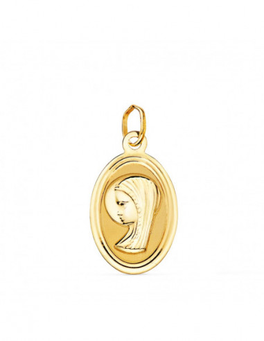18K MEDALLA ORO AMARILLO OVAL VIRGEN...