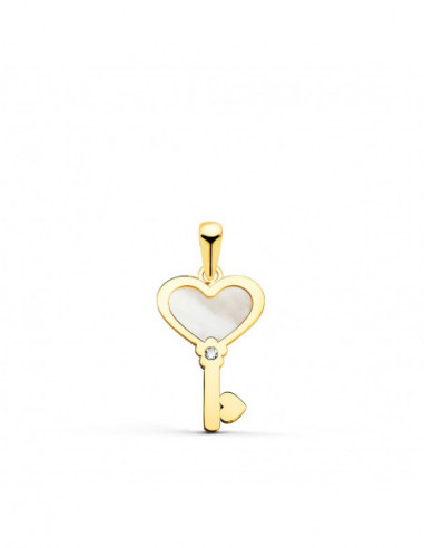 18K COLGANTE ORO AMARILLO LLAVE DE...