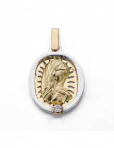 18K MEDALLA VIRGEN NIÑA ORO...