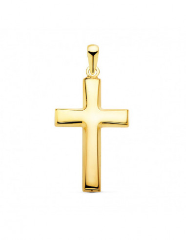 18K CRUZ ORO AMARILLO LISA PLANA...