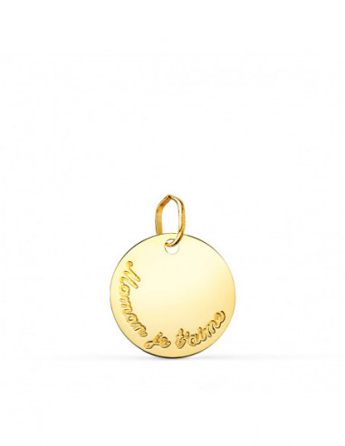 18K COLGANTE DISCO ORO AMARILLO...