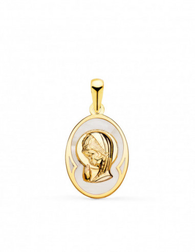 18K MEDALLA ORO AMARILLO OVAL CON...