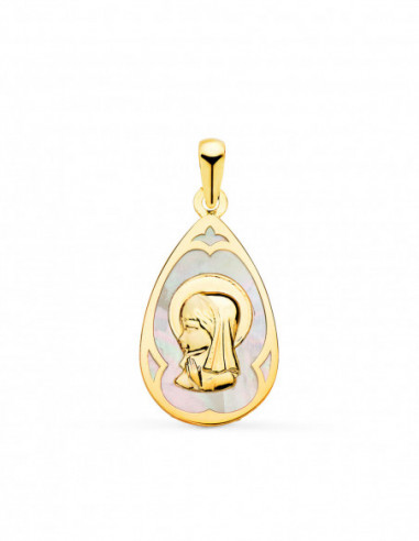 18K MEDALLA ORO AMARILLO GOTA CON...