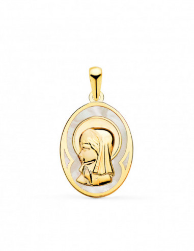 18K MEDALLA ORO AMARILLO OVALADA CON...