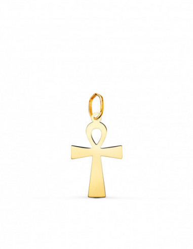 18K COLGANTE ORO AMARILLO BRILLO CRUZ...