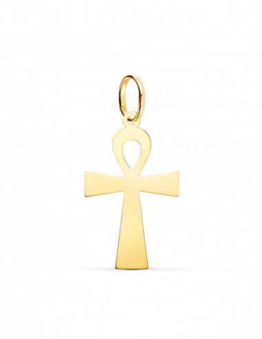 18K COLGANTE ORO AMARILLO BRILLO CRUZ...