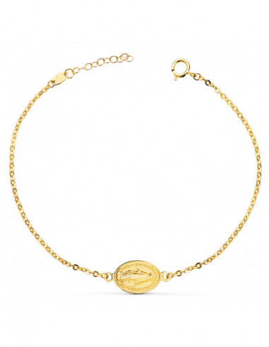 18K PULSERA ORO AMARILLO CON MEDALLA...