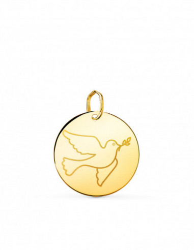 18K COLGANTE ORO AMARILLO REDONDO CON...