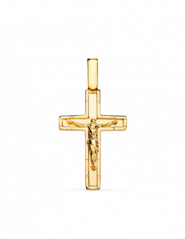 18K CRUZ ORO AMARILLO CON CRISTO EN...