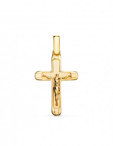 18K CRUZ ORO AMARILLO CON CRISTO EN...