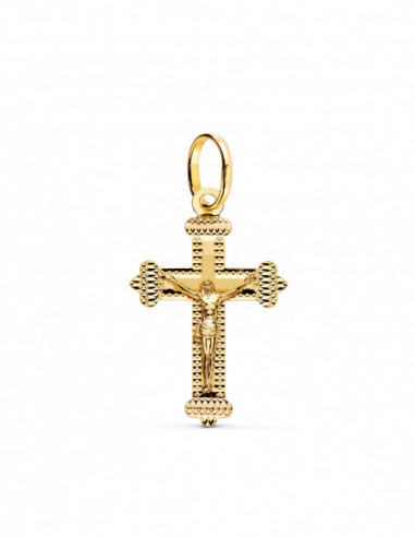 18K CRUZ ORO AMARILLO CON CRISTO...