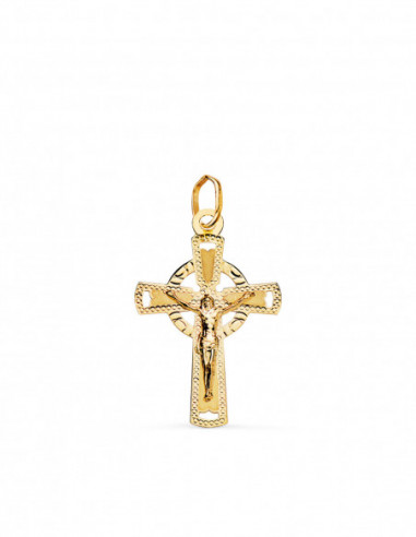 18K CRUZ ORO AMARILLO CON CRISTO...