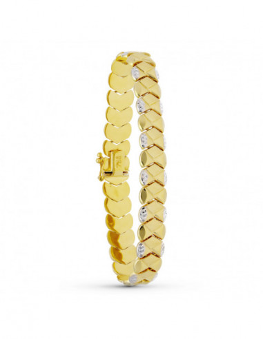 18K PULSERA ORO BICOLOR ESTAMPACION...