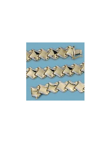 18K PULSERA BICOLOR ESTAMPACION