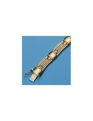 18K PULSERA BICOLOR ESTAMPACION
