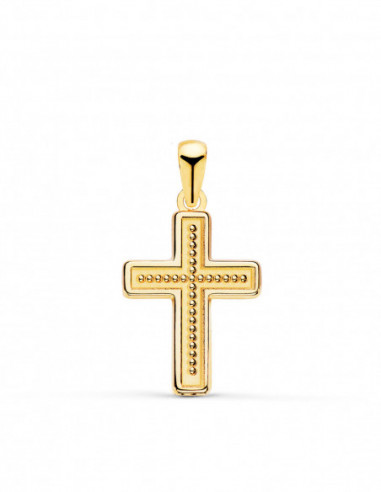 18K CRUZ ORO AMARILLO CON INTERIOR DE...