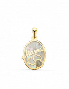 18K COLGANTE DE NACAR OVAL...