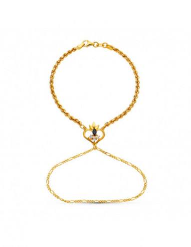 18K PULSERA ORO AMARILLO INDIA ZAFIRO...