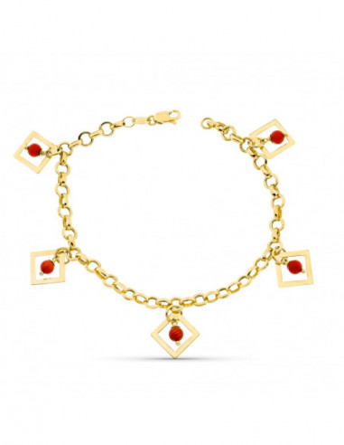 18K PULSERA ORO AMARILLO ESLABON ROLO...