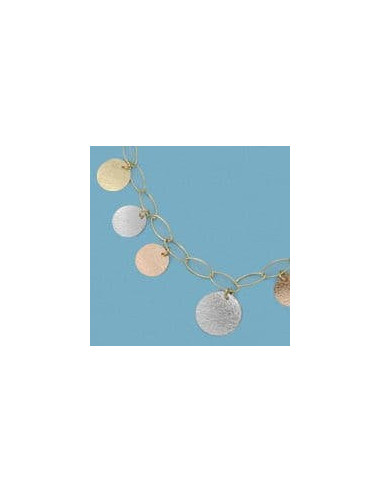 18K GARGANTILLA TRICOLOR CHAPITAS.