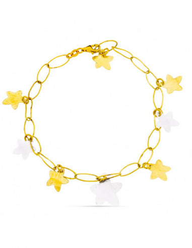 18K PULSERA BICOLOR ESTRELLAS. 3.50 GR