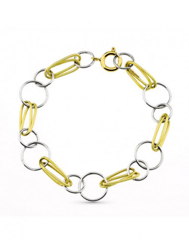 18K PULSERA BICOLOR ESLABONES