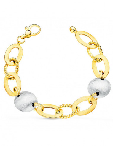 18K PULSERA ORO BICOLOR ARTICULADA...