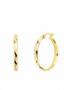 18K AROS MEDIA CAÑA BANDAS...