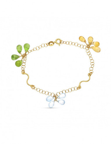 18K PULSERA ORO AMARILLO PIEDRAS...