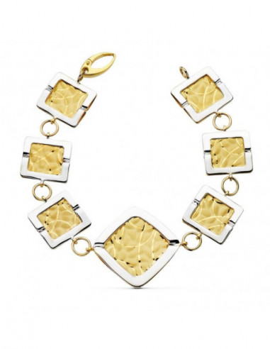 18K PULSERA BICOLOR LASER 19.5CM