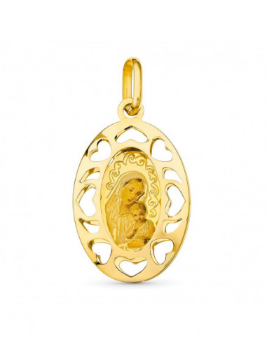 18K MEDALLA ORO AMARILLO ESMALTE...