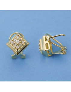 18K PENDIENTES ROMBO. 11X11 MM