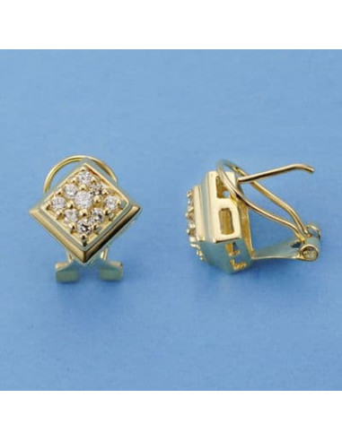 18K PENDIENTES ROMBO. 11X11 MM