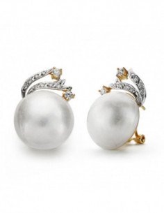 18K PENDIENTES ORO BICOLOR...