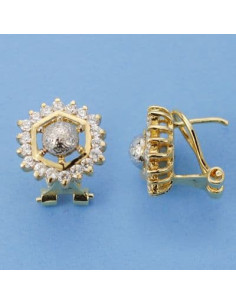 18K PENDIENTES BICOLOR...