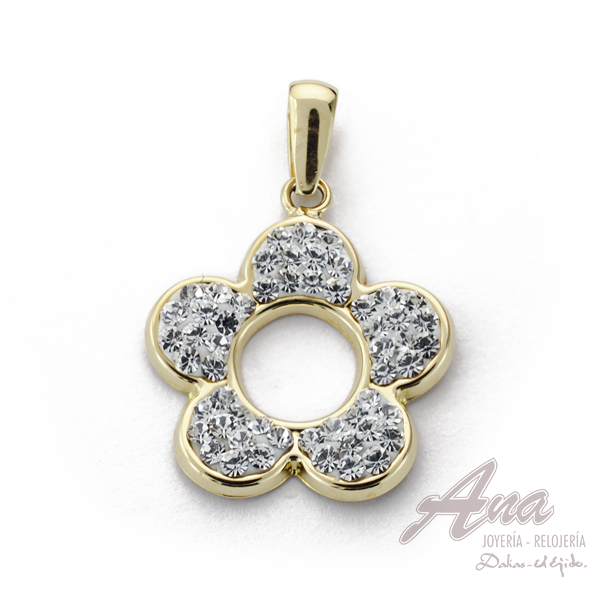 9K COLGANTE ORO AMARILLO FLOR...