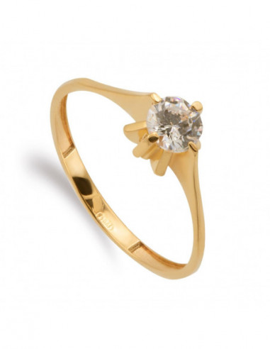 18K SOLITARIO ORO AMARILLO CIRCONITA...