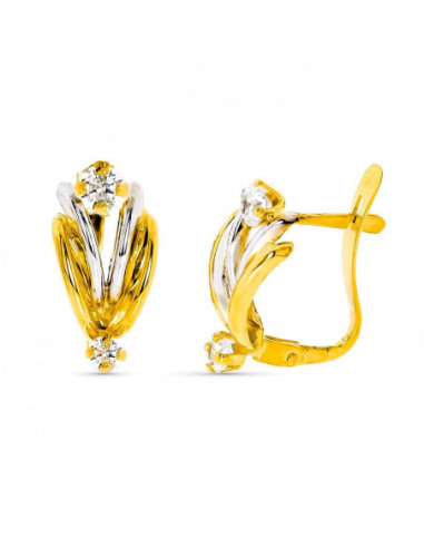 9K PENDIENTES BANDAS CON PIEDRA