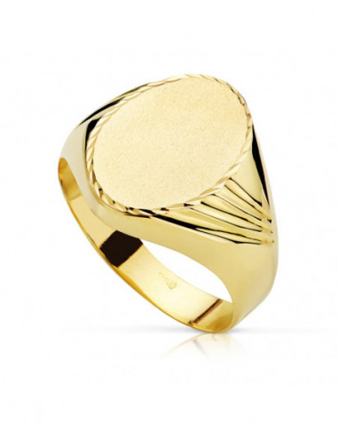 9K SELLO CABALLERO HUECO 16X12 MM