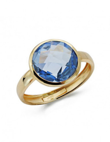 9K SORTIJA PIEDRA AZUL BOCEL 12 MM