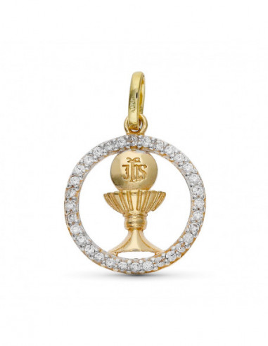 9K COLGANTE OOR BICOLOR CALIZ...