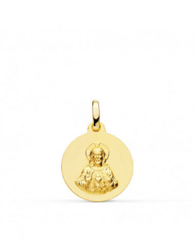 9K MEDALLA CORAZON DE JESUS LISA...
